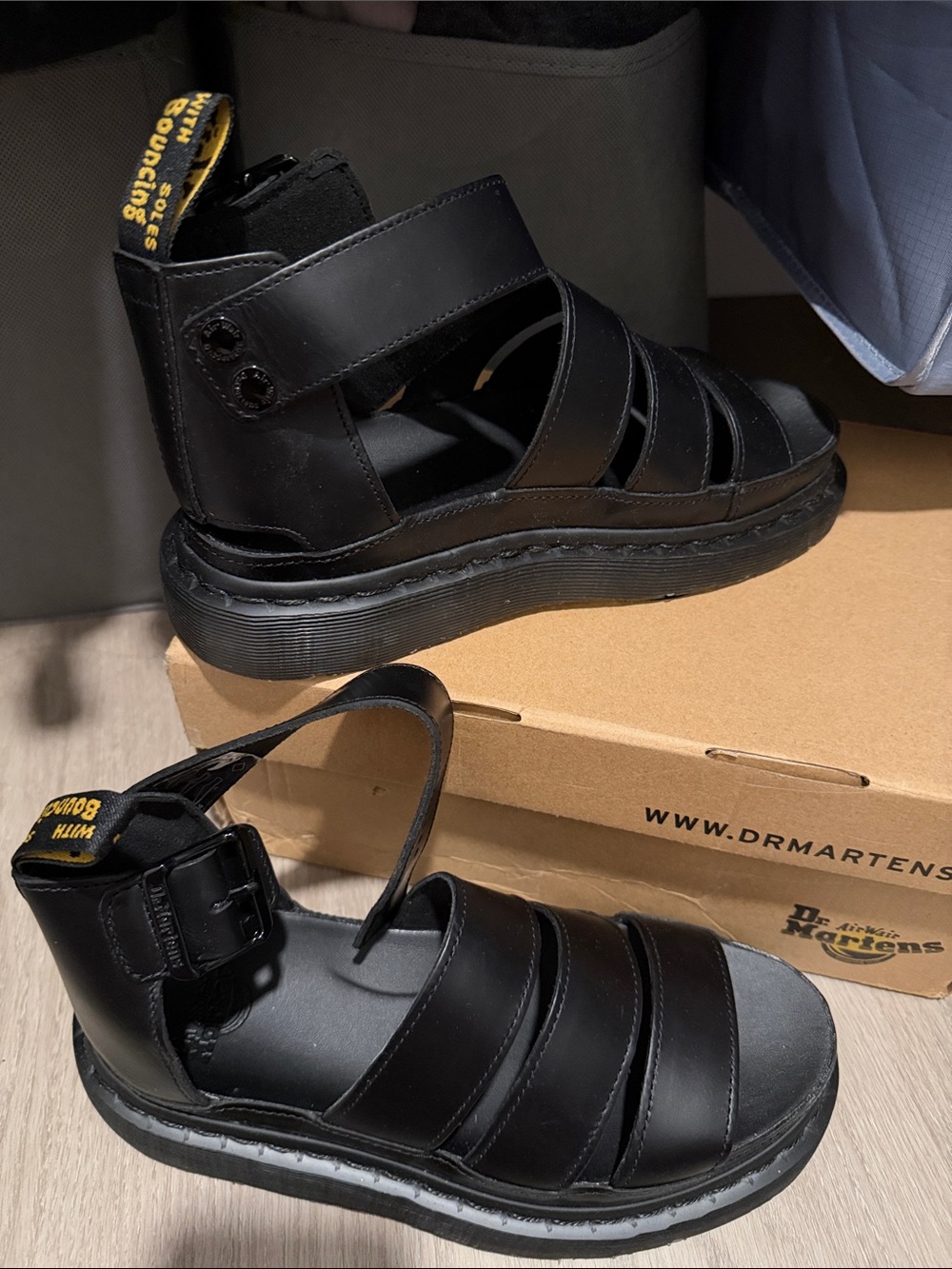 New! Dr. Martens CLARISSA II LEATHER STRAP SANDALS - 38 (US 7/7.5) - Picture 4 of 8